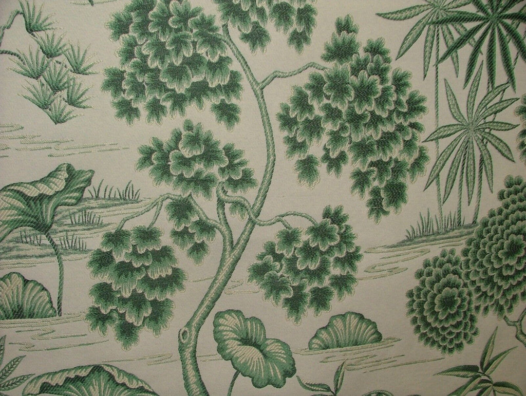 Japanese Oriental Tree Green Jacquard Fabric Curtain Upholstery Cushion Blind