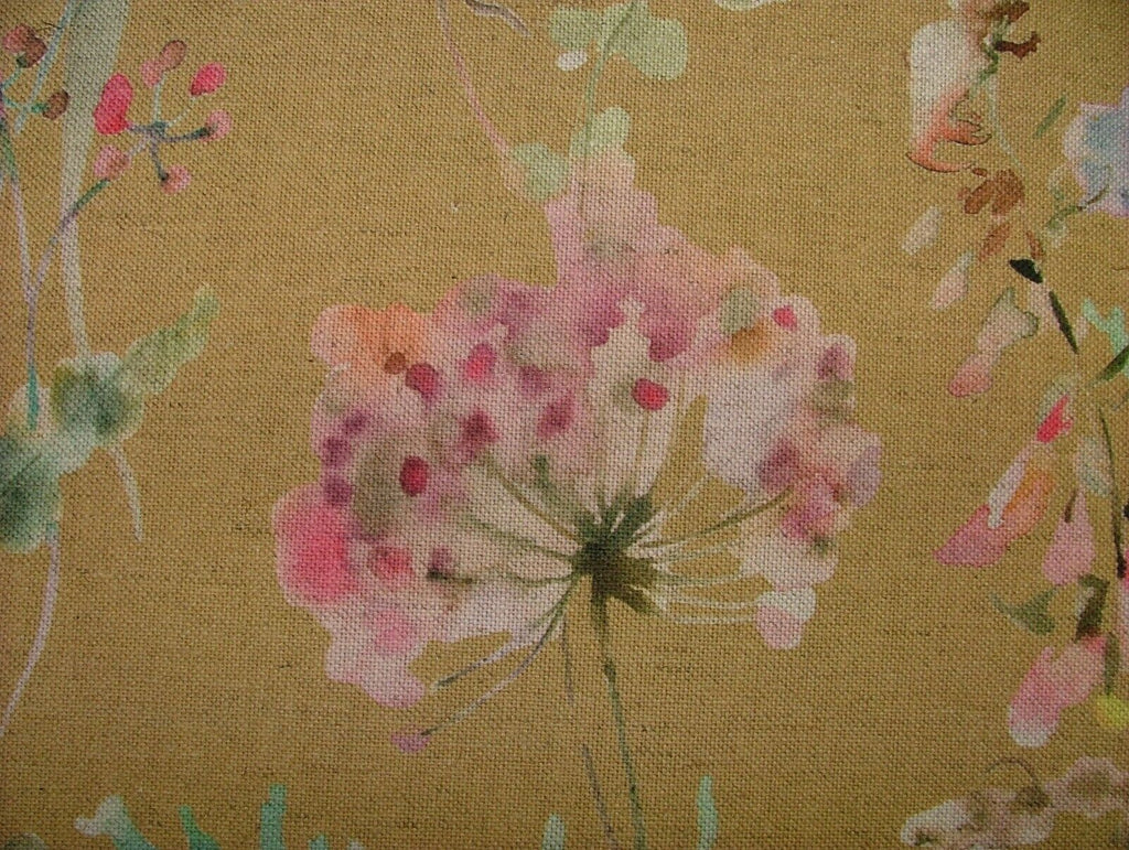 Country Journal Linen And Cotton Blend Floral Fabric Curtain Cushion Upholstery