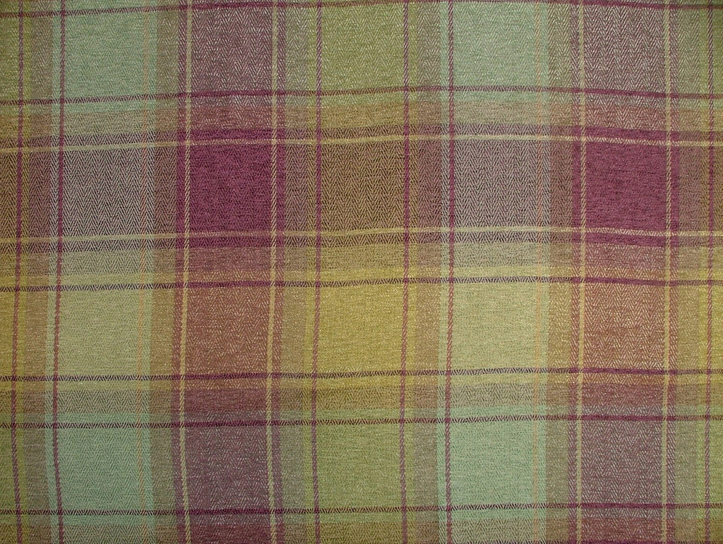 iLiv Tartan Check Fabric 1.6 Metres Argyle Mulberry Curtain Upholstery Cushion1