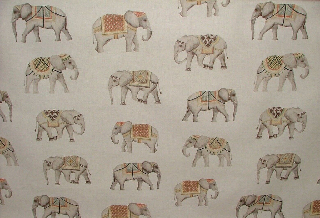 Jaipur Indian Elephant Natural Cotton Curtain Upholstery Cushion Blind Fabric