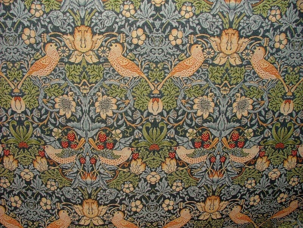 William Morris Strawberry Thief Tapestry Curtain Upholstery Cushion Fabric