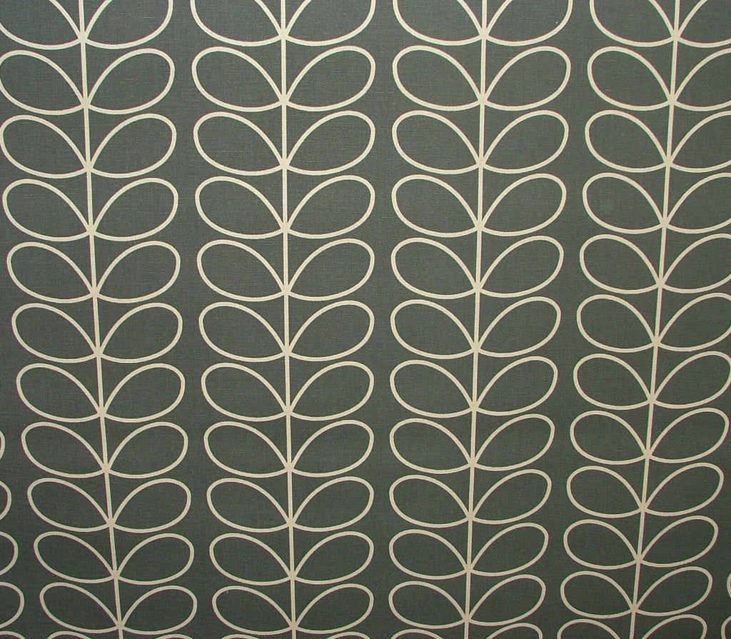 Designer Orla Kiely Linear Stem Cool Grey Cotton Curtain Upholstery Craft Fabric