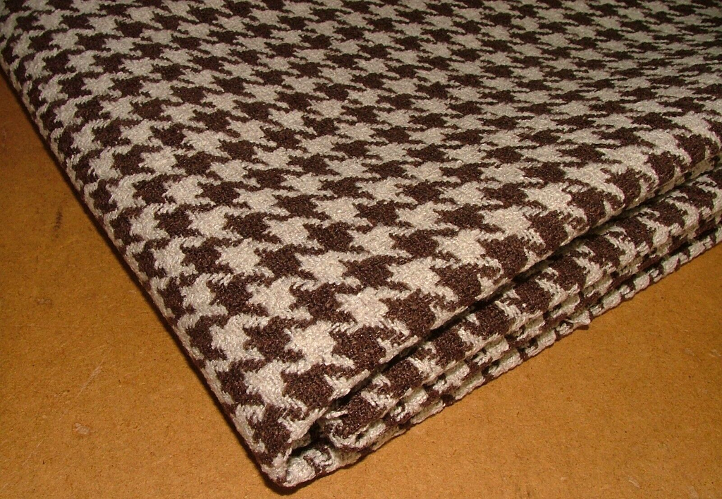 1.2 Metres iLiv Houndstooth Chocolate FR Upholstery Fabric Cushion Upholstery