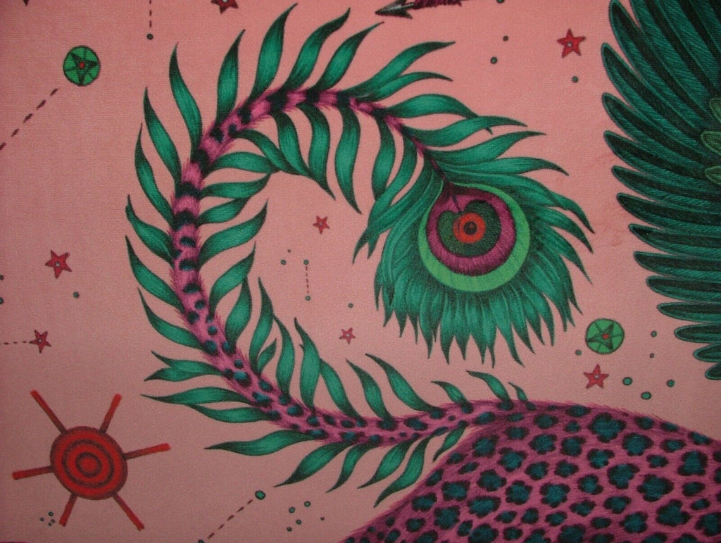 Emma J Shipley Lynx Coral Velvet Designer Fabric Curtain Upholstery Cushion Use