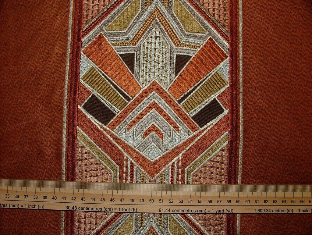 Art Deco Embroidered Gatsby Amber Jacquard Curtain Upholstery Cushion Fabric