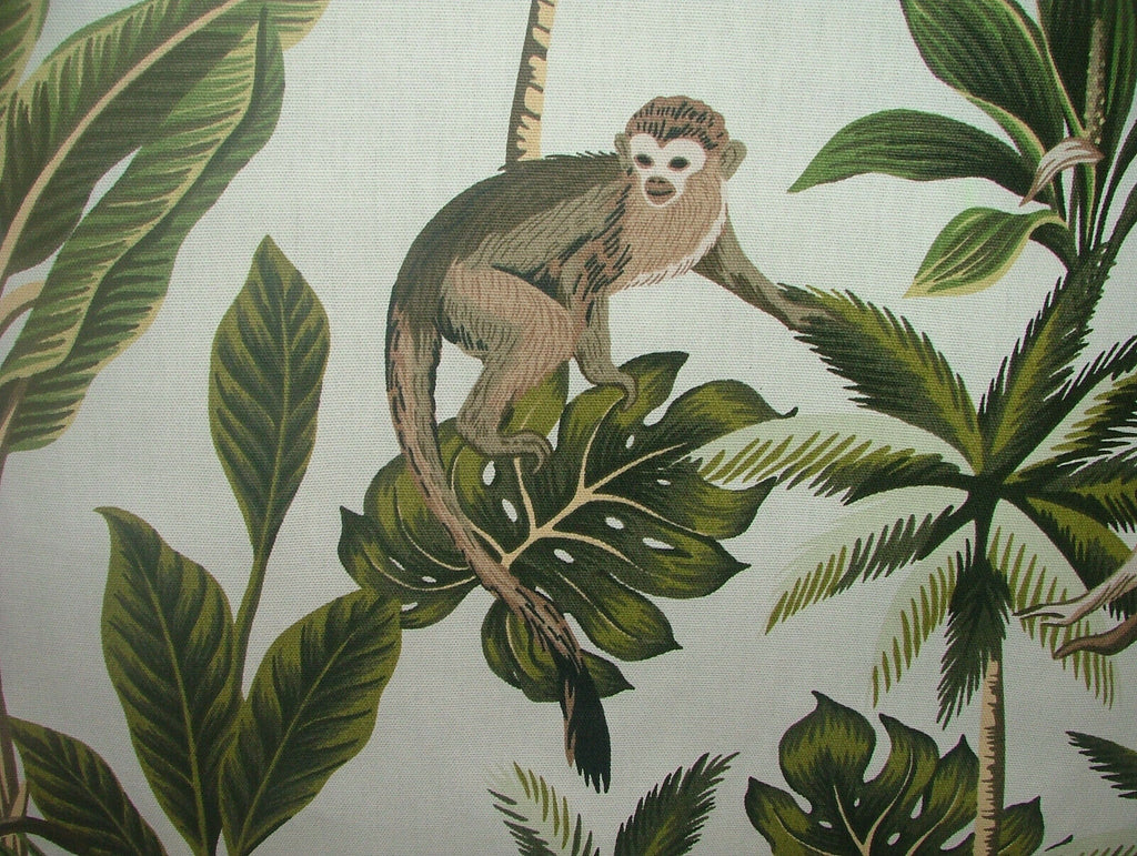 Tropical Monkey Botanical 100% Cotton Curtain Upholstery Cushion Blind Fabric