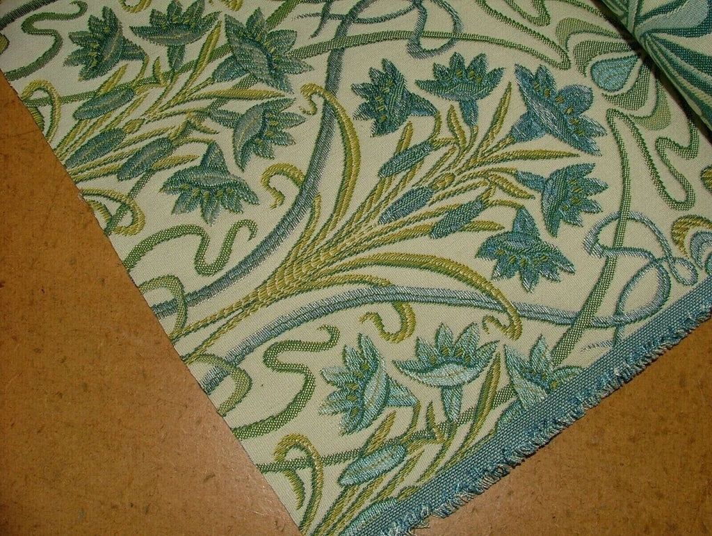 1.8 Metres Art Nouveau Tiffany Prussian Blue Jacquard Curtain Upholstery Cushion