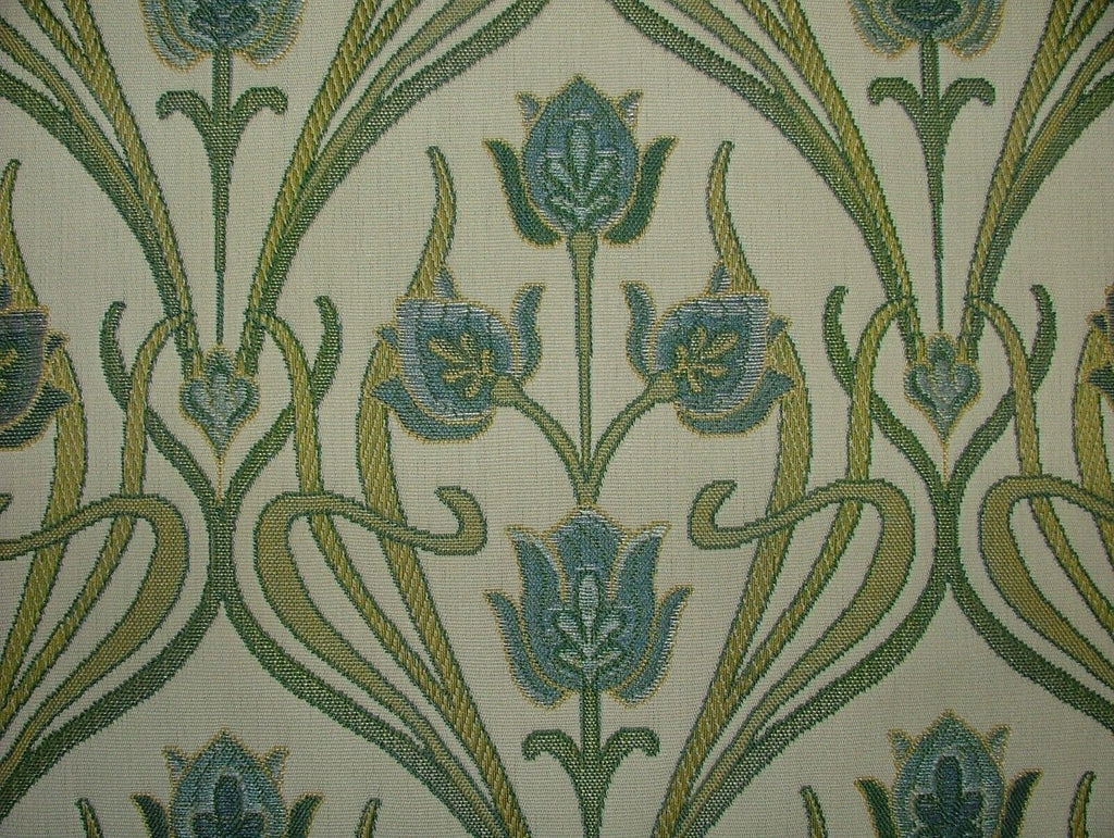 Art Nouveau Pugin Duckegg Woven Jacquard Curtain Upholstery Cushion Blind Fabric