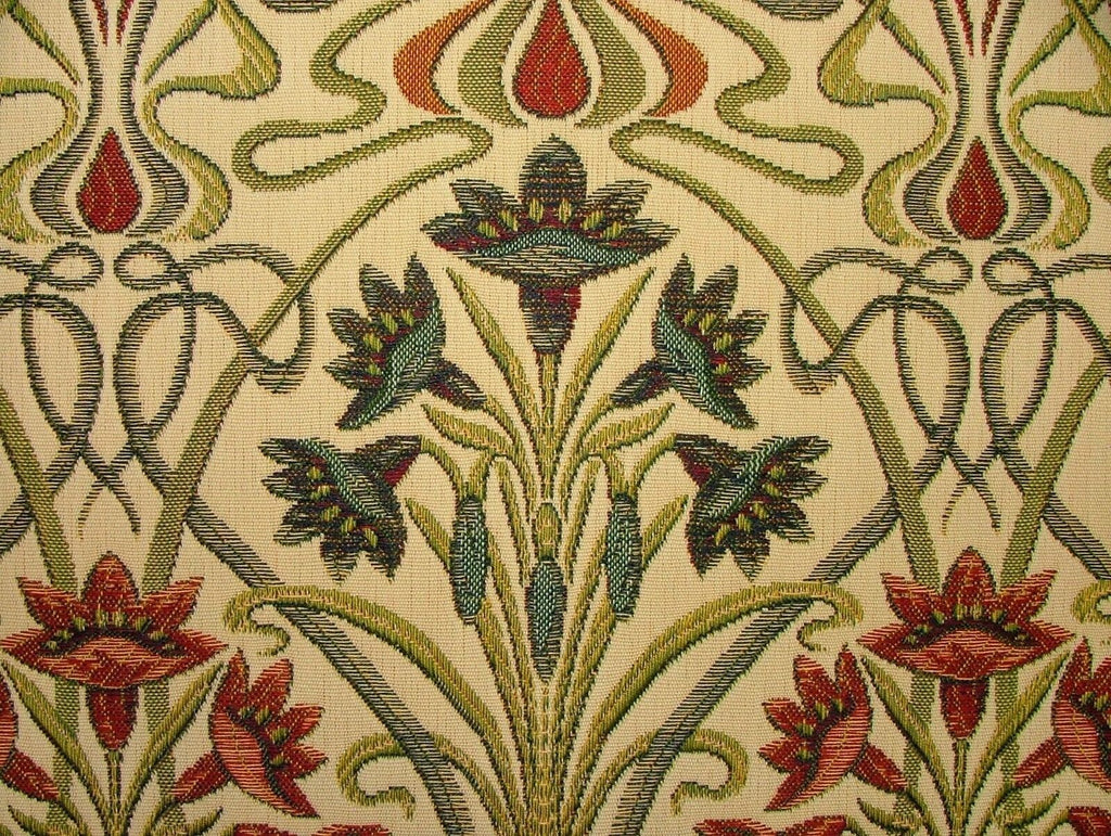 Art Nouveau Jewel Thick Designer Jacquard Curtain Upholstery Cushion Use Fabric