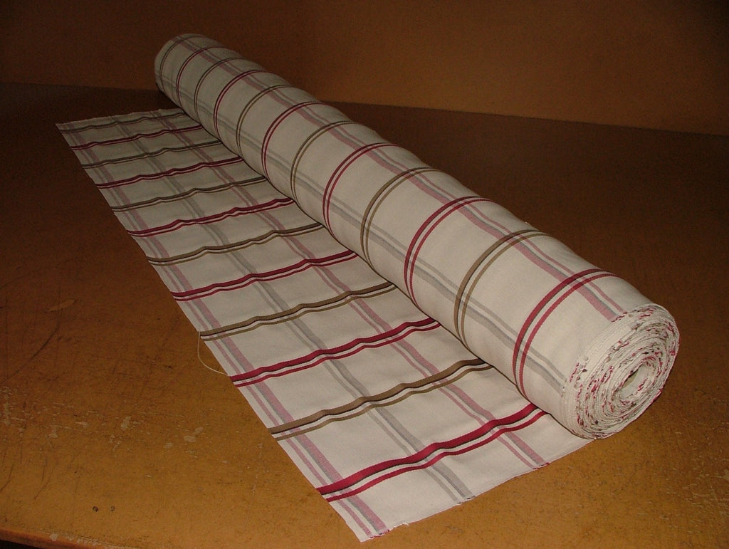 Romo Curtain Upholstery Fabric Quincey Redcurrant Woven Check - 14 Metres3