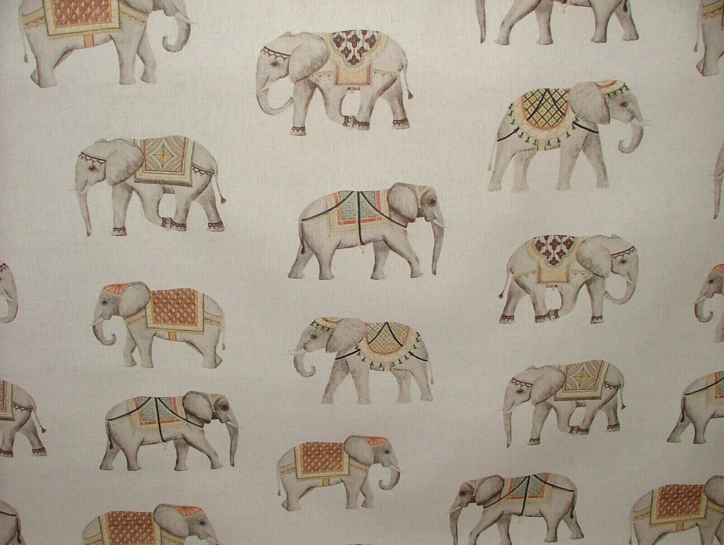 Jaipur Indian Elephant Natural Cotton Curtain Upholstery Cushion Blind Fabric