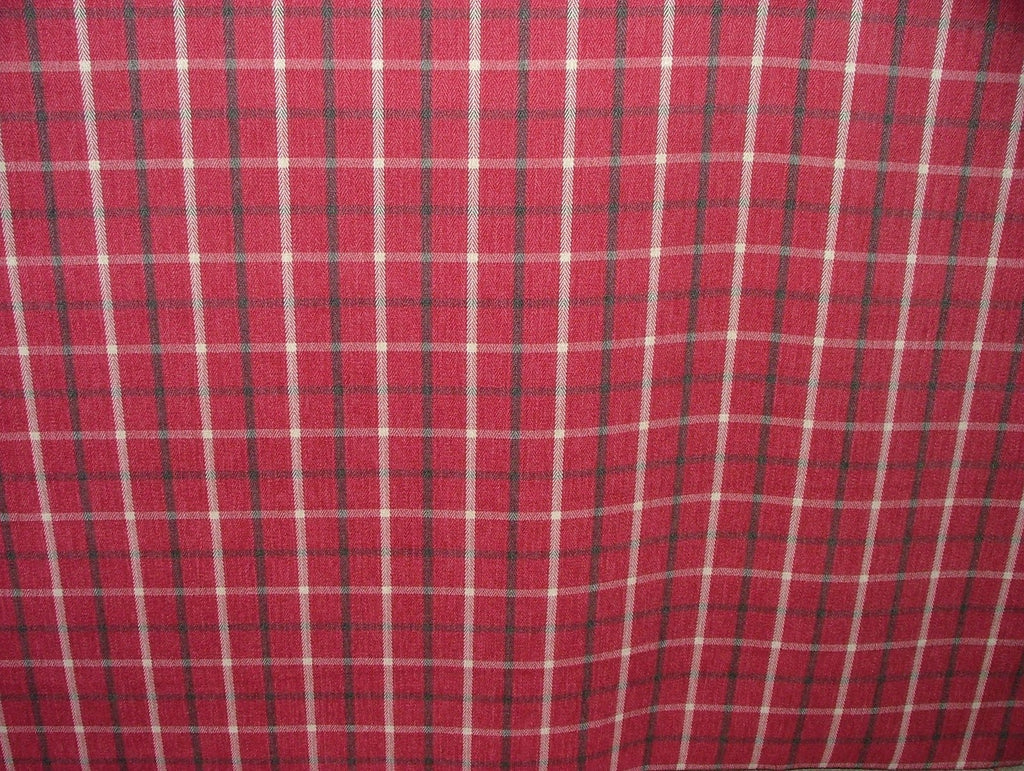 Herringbone Tartan Upholstery Fabric RASPBERRY Curtain Cushion Use 7 Metre Roll7