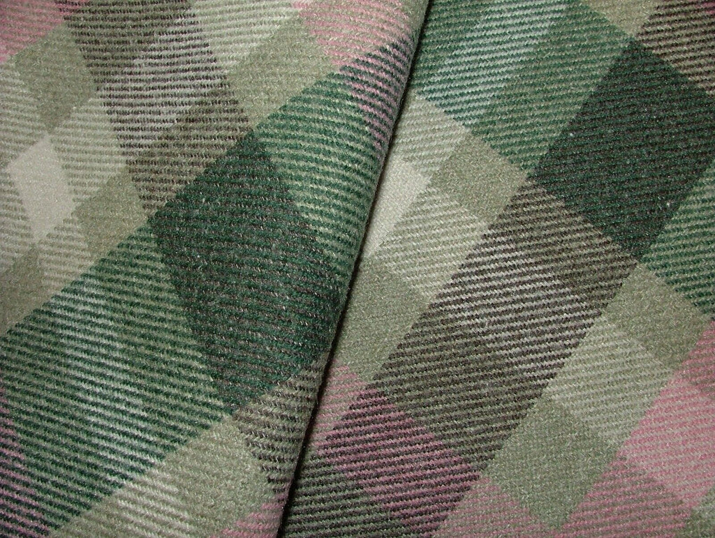 Tobermory Jade Wool Effect Thick Tartan Upholstery Curtain Cushion Fabric