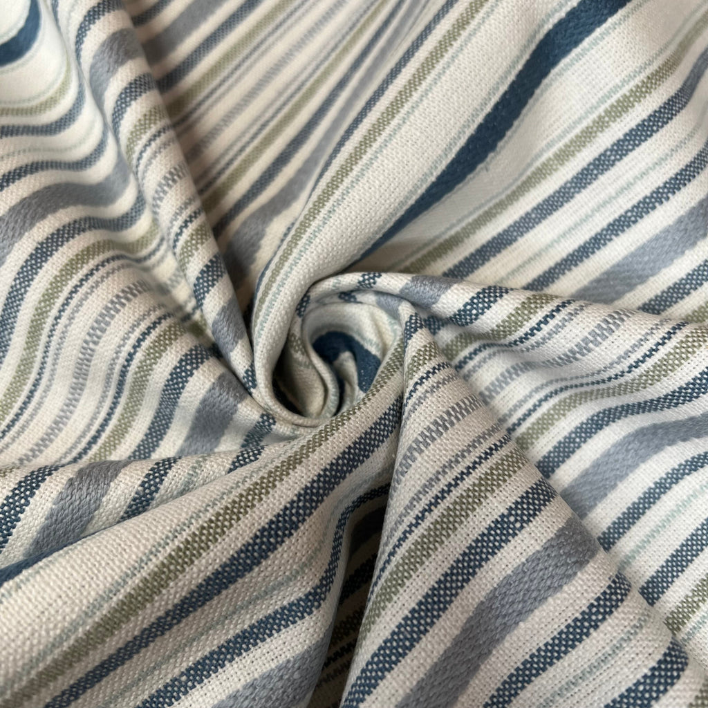 1 Metre iLiv Somerville Aqua Woven Stripe Curtain Upholstery Cushion Fabric1