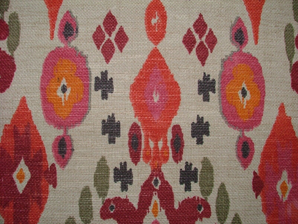 iLiv Boho Begonia Ikat Linen Blend Cotton Curtain Upholstery Cushion Fabric