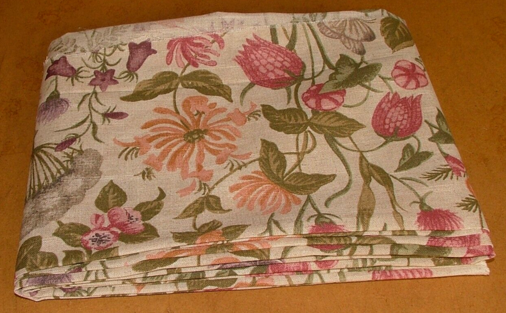 3.4 Metres iLiv Field Flowers Copper Linen Mix Fabric Cushion Curtain Upholstery