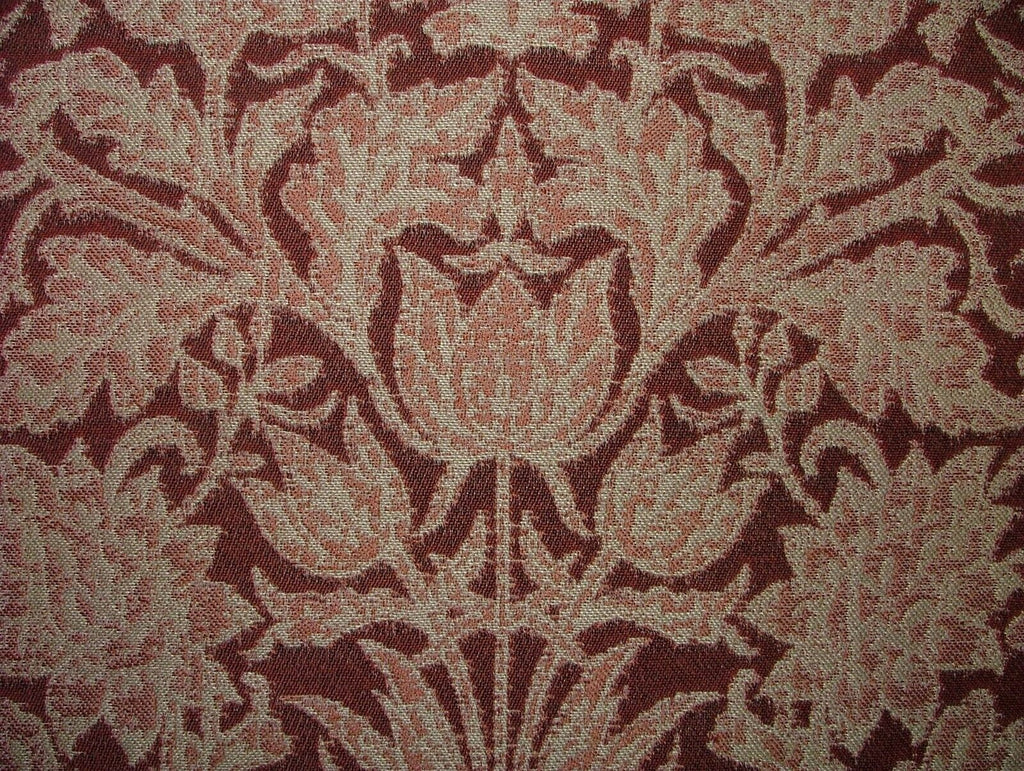 35 Metres Riverhill Claret Woven Jacquard Fabric Curtain Upholstery Cushion