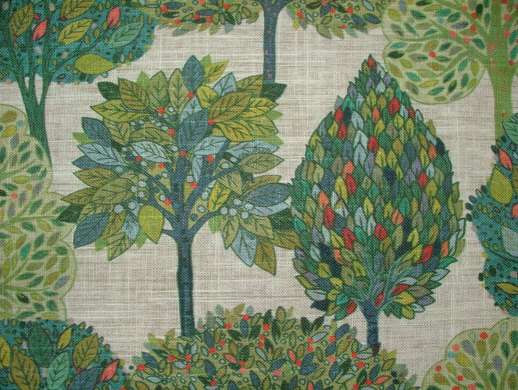 Foliage Fall Trees Carnival Linen Blend Curtain Upholstery Cushion Blind Fabric