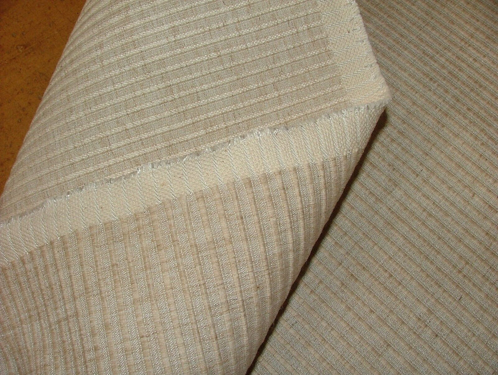 15 Metre Romo Natural Beige Ribbed Linen Blend Fabric Upholstery Cushion Curtain