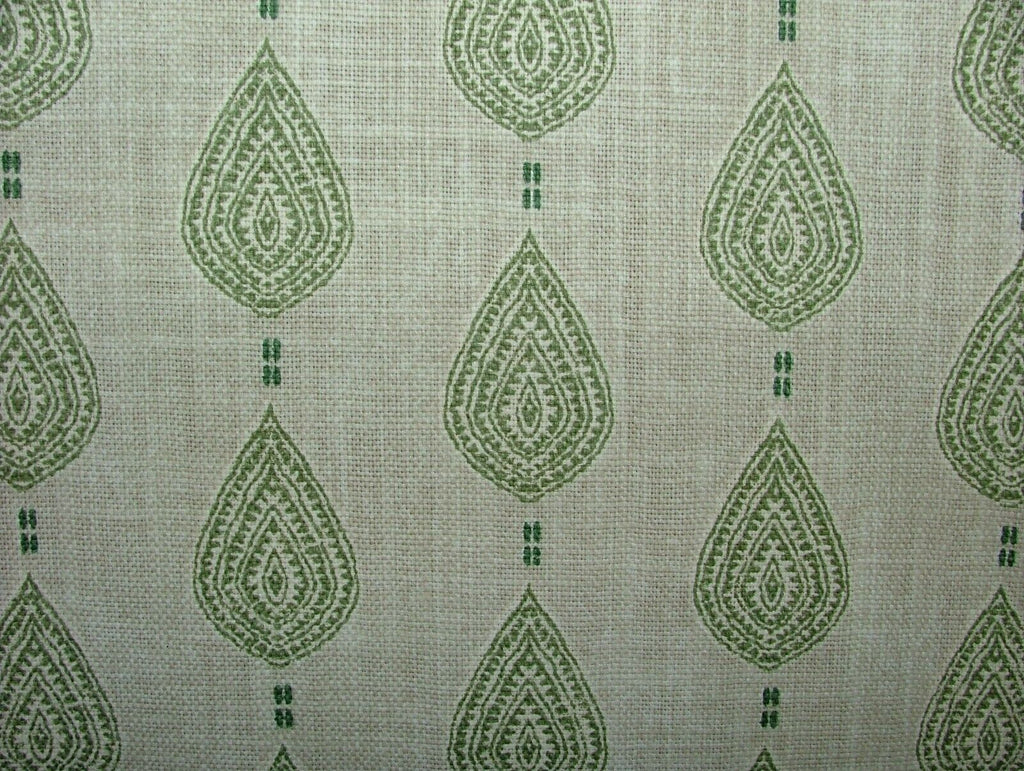 1.7 Metres iLiv Indo Sage Green Batik Leaf Fabric Curtain Cushion Upholstery