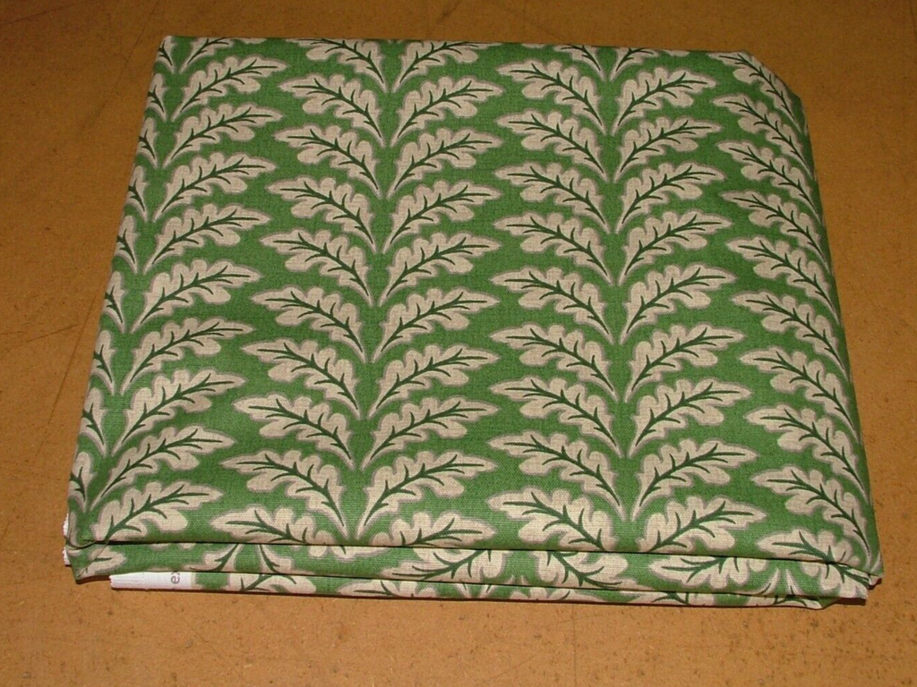 3.8 Metres Morris Leaf Forest Green Cotton Curtain Upholstery Cushion Fabric