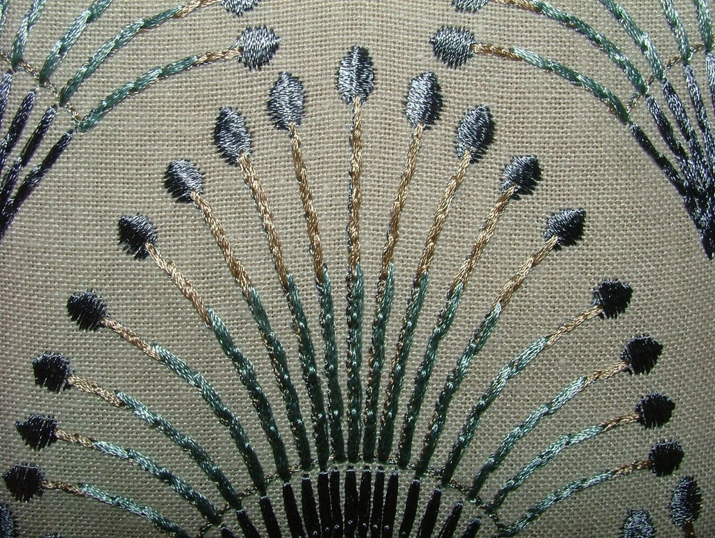 Embroidered Art Deco Fan Cloud Fabric Curtain Upholstery Cushion Soft Furnishing