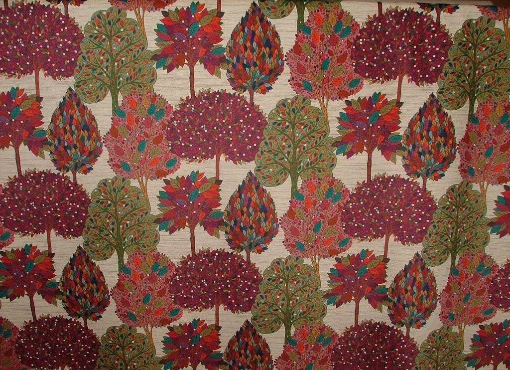 Foliage Fall Tree  Mulberry Velvet Designer Fabric Curtain Upholstery Cushion