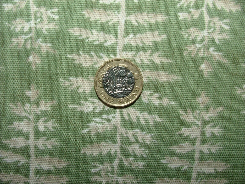 3.1 Metres iLiv Fernia Fern Green Woven Cotton Fabric Cushion Curtain Upholstery