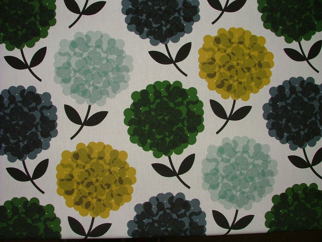 Orla Kiely Hydrangea Jade Cotton Curtain Upholstery Cushion Bag Making Fabric