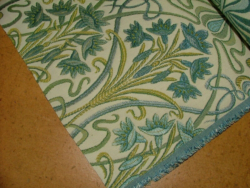 Art Nouveau Prussian Blue Thick Jacquard Curtain Upholstery Cushion Blind Fabric