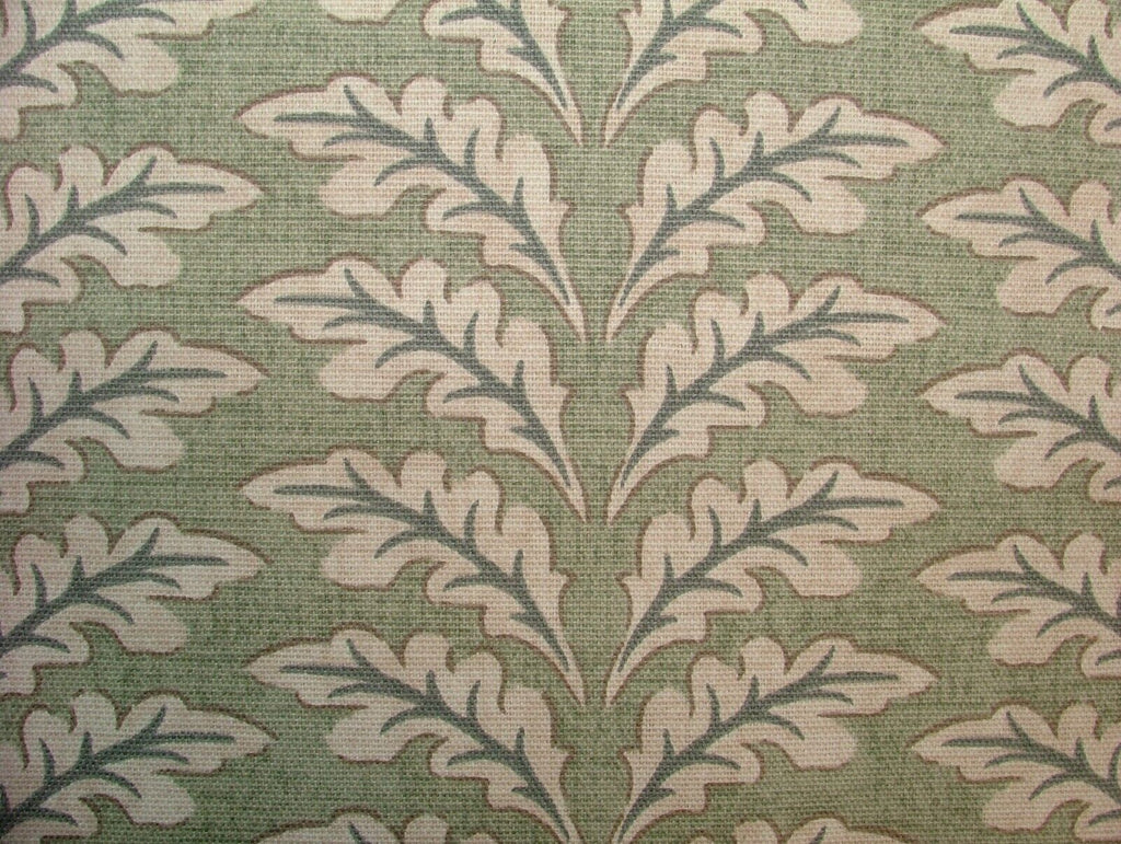 10 Metres Morris Leaf Sage Green Cotton Curtain Upholstery Roman Blind Fabric