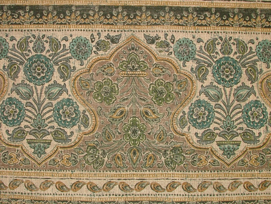 1 Metre Sari Turmeric Linen Blend Fabric - Curtain Upholstery Cushion Headboards0