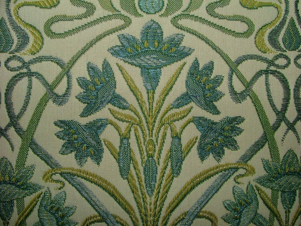 Art Nouveau Prussian Blue Thick Jacquard Curtain Upholstery Cushion Blind Fabric