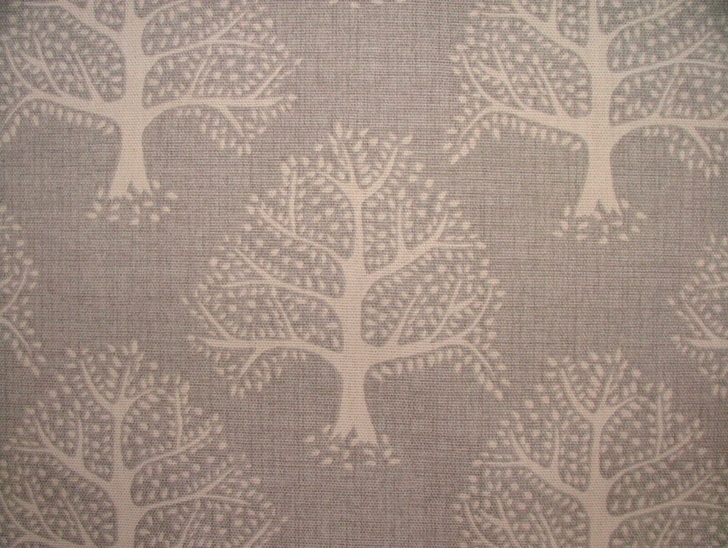 5.6 Metres Great Oak Tree Flint Grey Cotton Fabric Cushion Curtain Upholstery