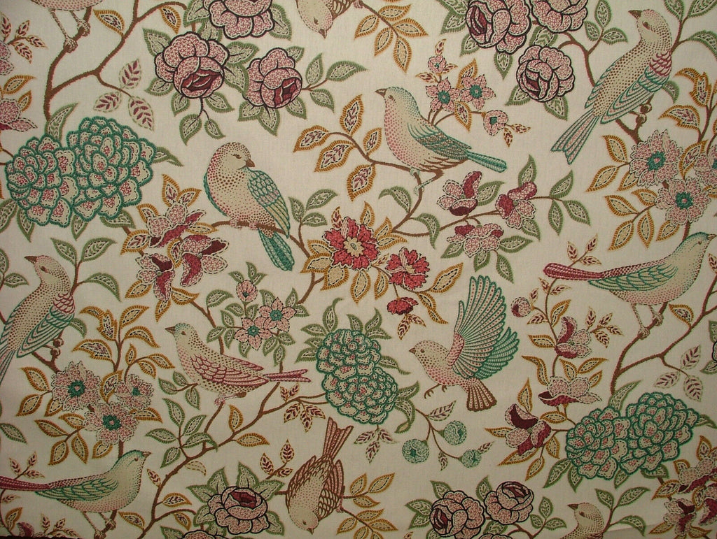 10 Metres Morris Bird Floral Fern Curtain Upholstery Roman Blind Quilting Fabric