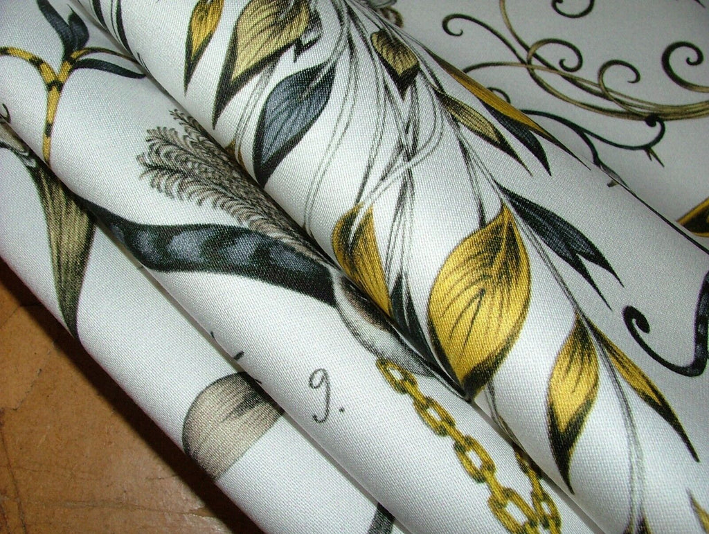 Emma J Shipley Fabric Audubon Gold Cotton Curtain Upholstery Cushion Fabric