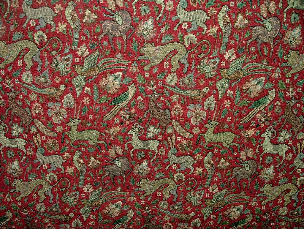 Tudor Forest Tapestry Vintage Fabric - Curtain Upholstery Cushions Table Runner