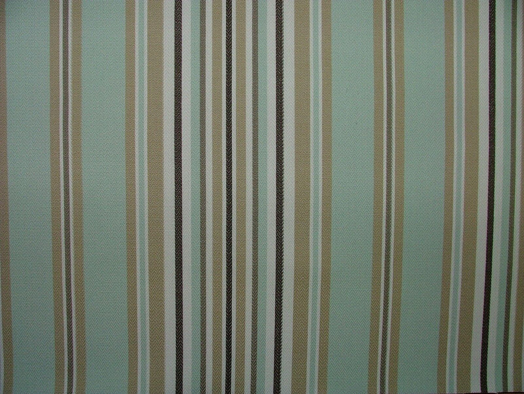 7.8 Metre Nautical Stripe Duckegg Woven Cotton Fabric Upholstery Cushion Curtain