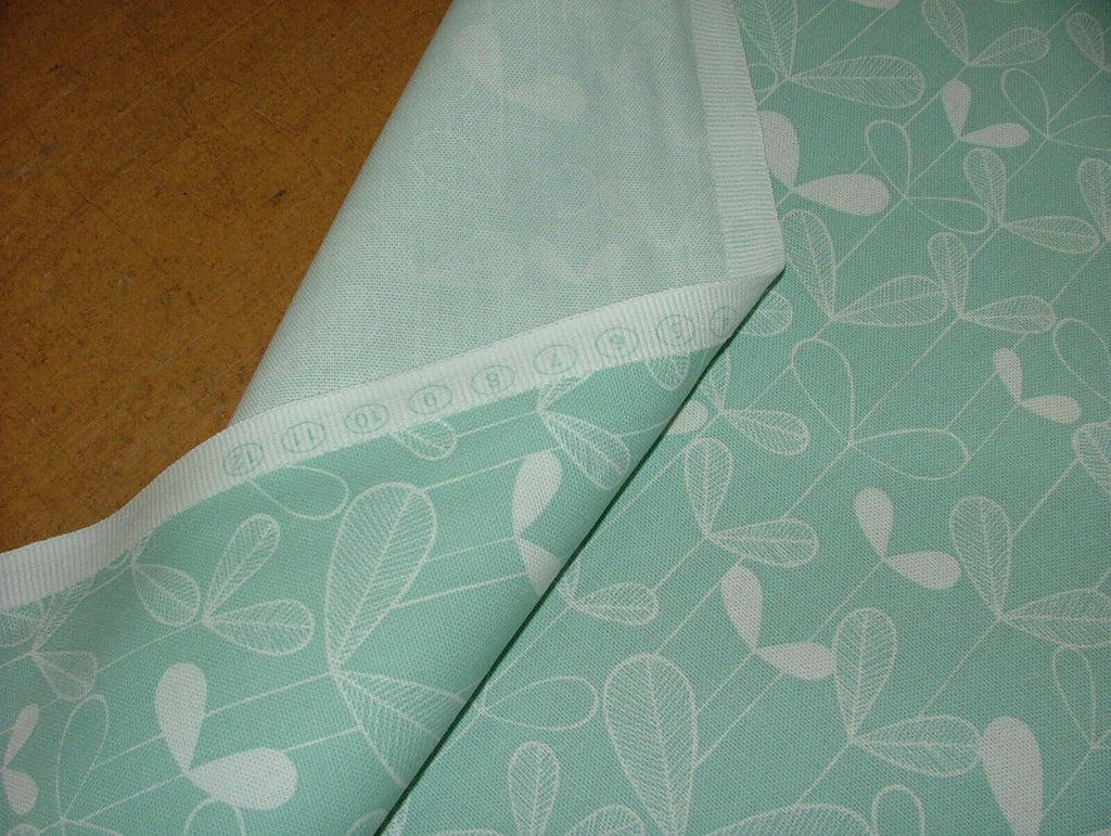 MissPrint Saplings Pale Aqua Scandi Cotton Curtain Upholstery Cushion Fabric