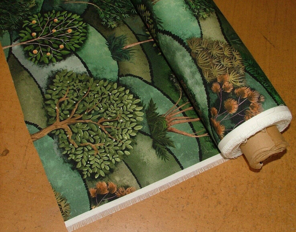 Summer Meadow Tree Cotton Fabric Curtain Upholstery Cushion Blanket Throws Use