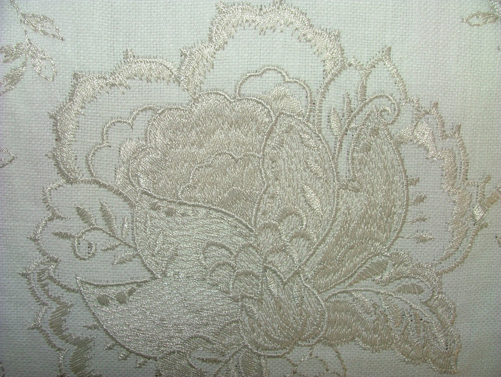Sandringham Embroidered Curtain Fabric Natural Upholstery  Cushion 23 Metres12