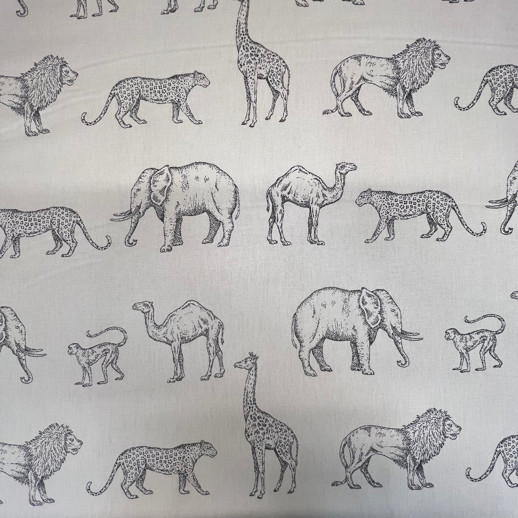 3.2m iLiv Prairie Animals Anthracite Cotton Fabric Cushion Curtain Upholstery2