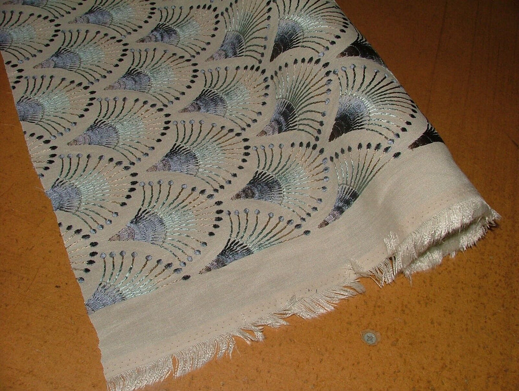 Embroidered Art Deco Fan Cloud Fabric Curtain Upholstery Cushion Soft Furnishing