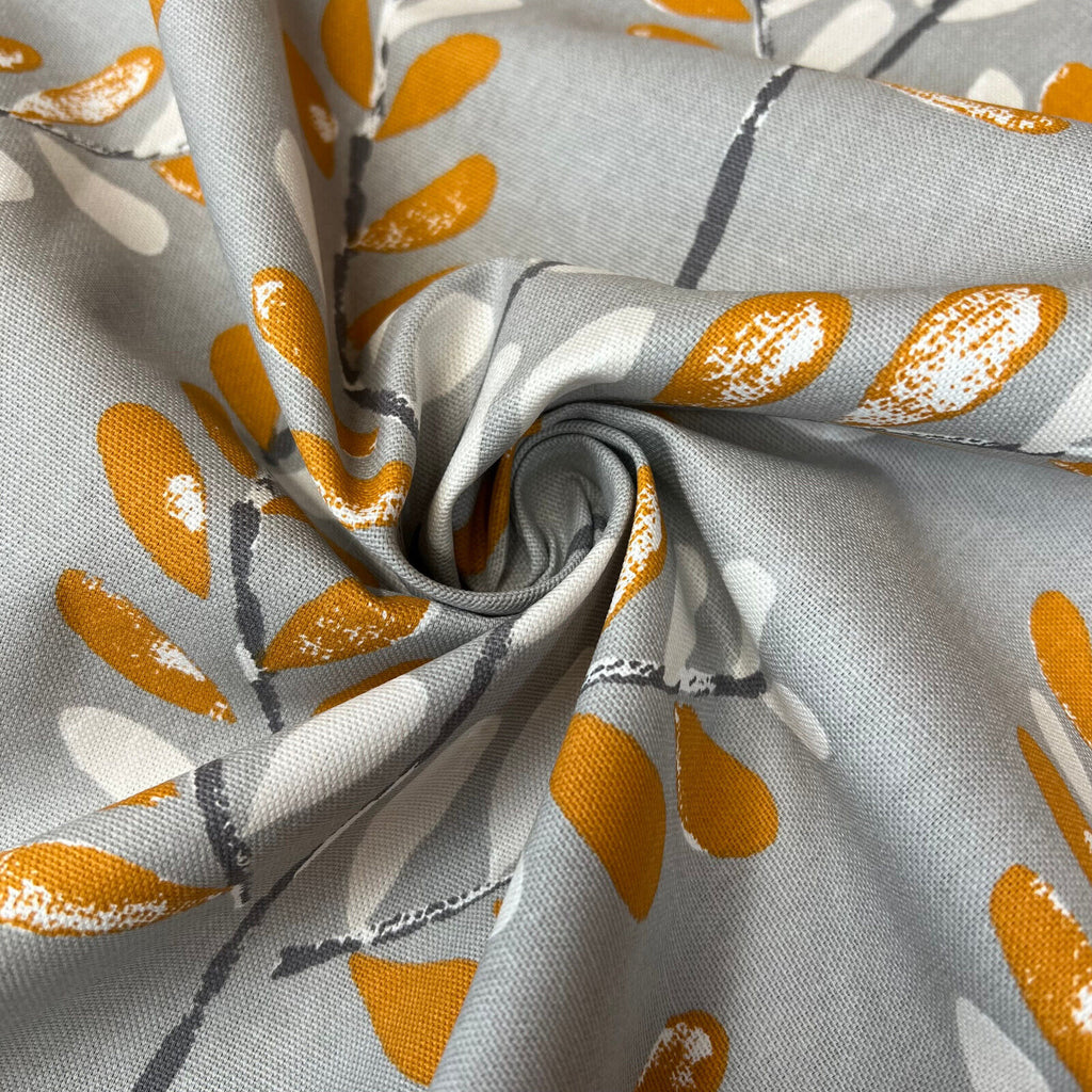 3.3 Metres iLiv Scandi Sprig Tangerine Cotton Fabric Cushion Curtain Upholstery