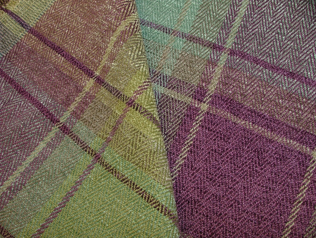 iLiv Tartan Check Fabric 1.6 Metres Argyle Mulberry Curtain Upholstery Cushion0