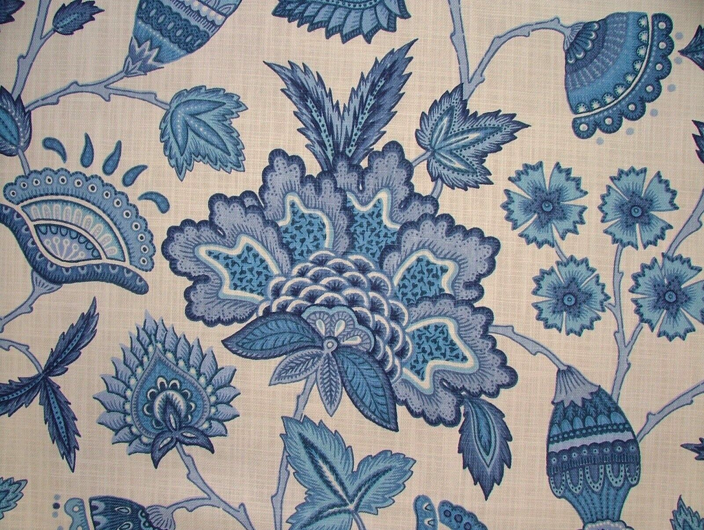 4 Metre iLiv Summer Batik Blue 100% Cotton Fabric Cushion Curtain Upholstery Use