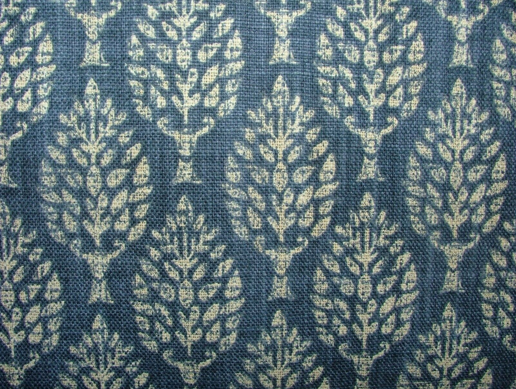 2.5 Metres iLiv Keble Sapphire Blue Cotton Fabric Cushion Curtain Upholstery