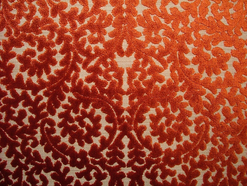 Indiene Henna Orange Extra Thick Velvet Fabric Curtain Upholstery Cushion Use