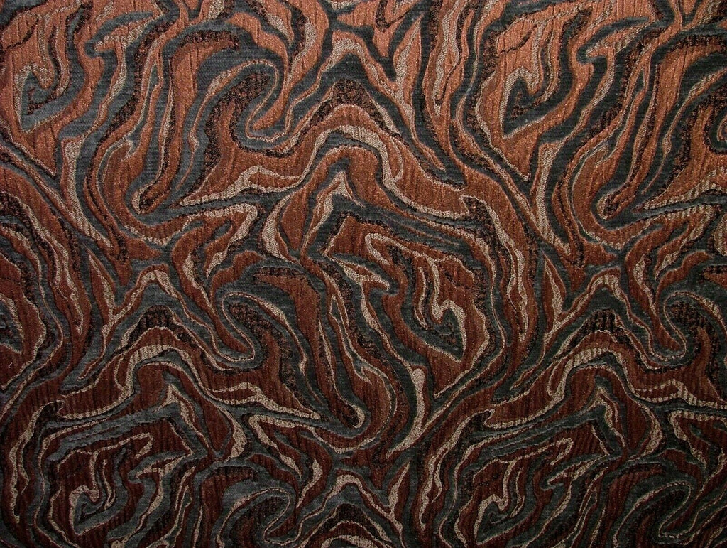 Oil Spill Copper Chenille Woven Jacquard Fabric Upholstery Cushion Curtain