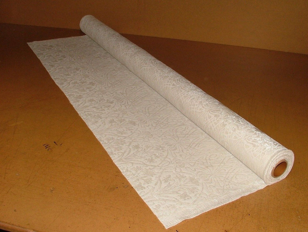 10 Metres Art Nouveau Ivory Chenille Fabric Curtain Upholstery Cushion Multi Use